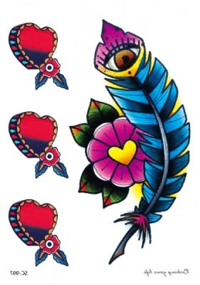 Hearts and feathers