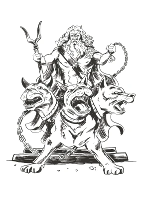 Greek God with Dogs