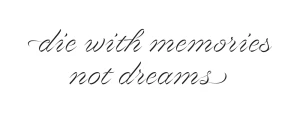 Die with memories not dreams